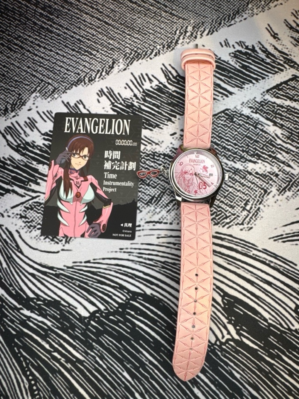 Pink Evangelion watch, Mari Watch with strap #anime #kawaii #evangelion #watch
